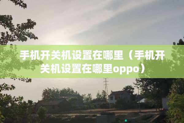 手机开关机设置在哪里（手机开关机设置在哪里oppo）