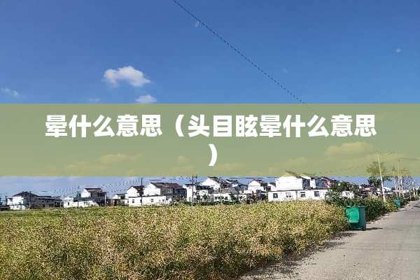晕什么意思（头目眩晕什么意思）