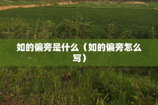如的偏旁是什么（如的偏旁怎么写）