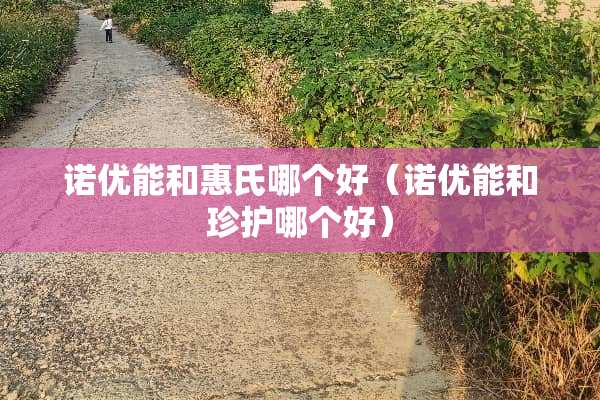 诺优能和惠氏哪个好（诺优能和珍护哪个好）