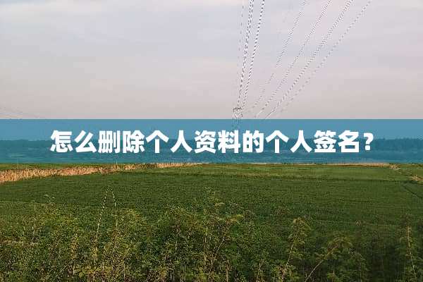 怎么删除个人资料的个人签名？