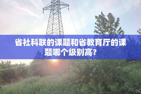 省社科联的课题和省教育厅的课题哪个级别高？