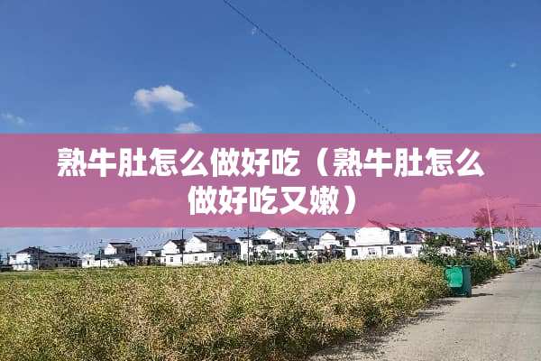 熟牛肚怎么做好吃（熟牛肚怎么做好吃又嫩）
