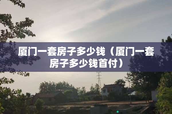 厦门一套房子多少钱（厦门一套房子多少钱首付）