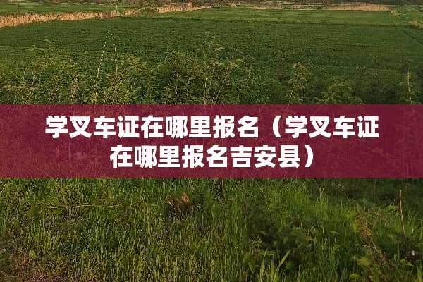 学叉车证在哪里报名（学叉车证在哪里报名吉安县）
