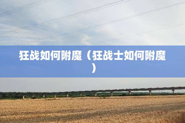 狂战如何附魔（狂战士如何附魔）