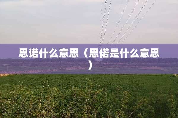 思诺什么意思（思偌是什么意思）