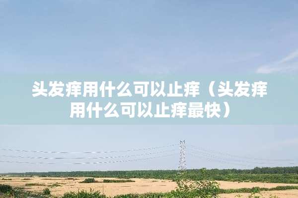 头发痒用什么可以止痒（头发痒用什么可以止痒最快）