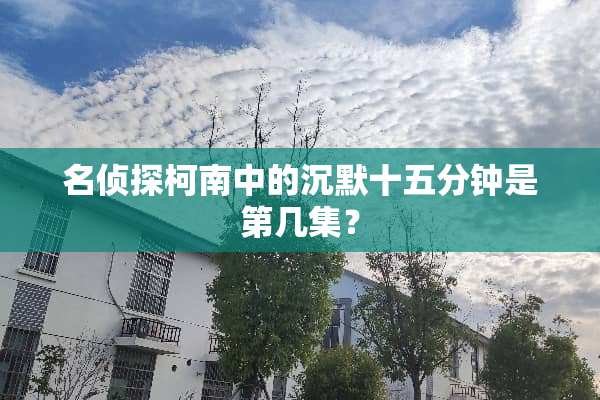 名侦探柯南中的沉默十五分钟是第几集？
