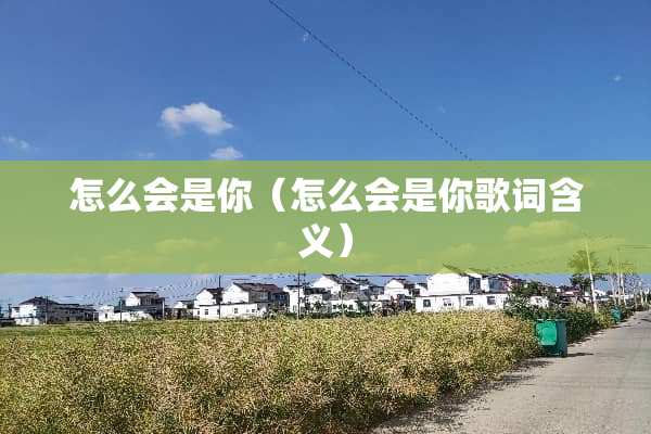 怎么会是你（怎么会是你歌词含义）