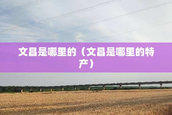 文昌是哪里的（文昌是哪里的特产）