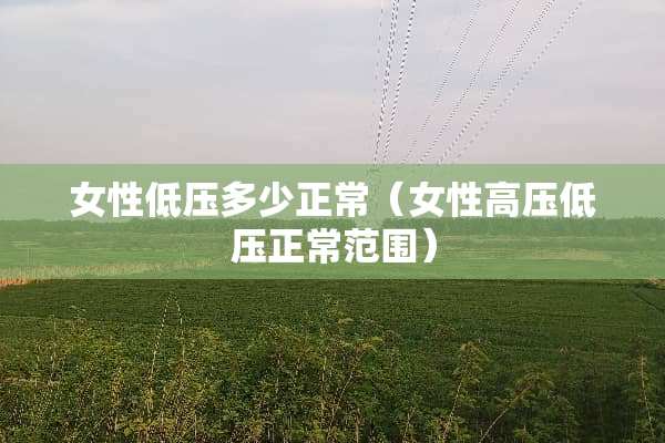 女性低压多少正常（女性高压低压正常范围）