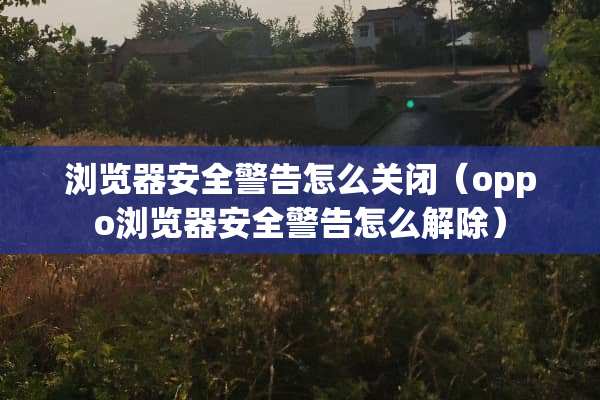 浏览器安全警告怎么关闭（oppo浏览器安全警告怎么解除）