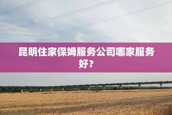 昆明住家保姆服务公司哪家服务好？