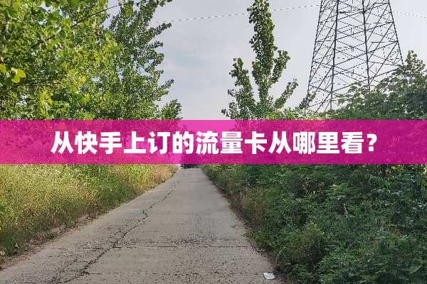 从快手上订的流量卡从哪里看？