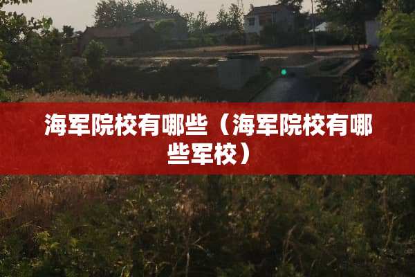 海军院校有哪些（海军院校有哪些军校）