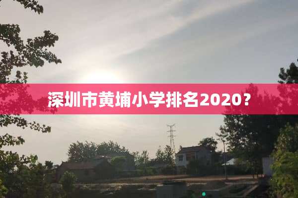 深圳市黄埔小学排名2020？