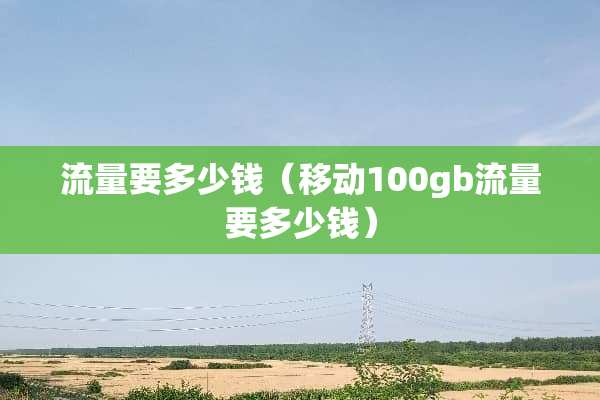 流量要多少钱（移动100gb流量要多少钱）