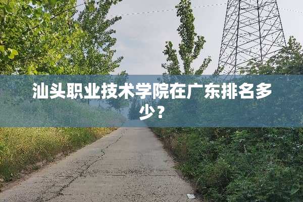 汕头职业技术学院在广东排名多少？