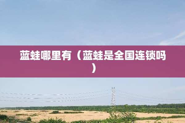 蓝蛙哪里有（蓝蛙是全国连锁吗）