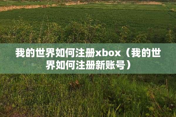 我的世界如何注册xbox（我的世界如何注册新账号）