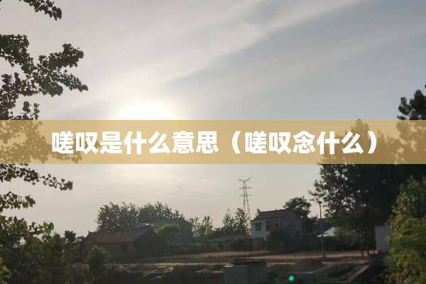 嗟叹是什么意思（嗟叹念什么）