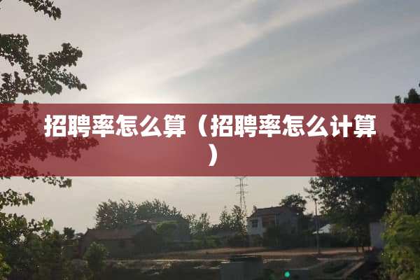 招聘率怎么算（招聘率怎么计算）