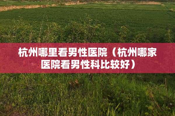 杭州哪里看男性医院（杭州哪家医院看男性科比较好）