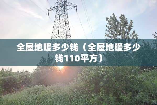全屋地暖多少钱（全屋地暖多少钱110平方）