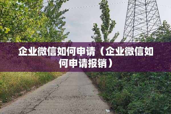 企业微信如何申请（企业微信如何申请报销）