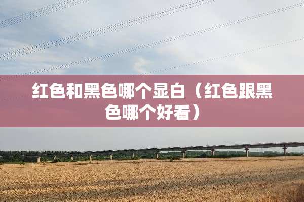 红色和黑色哪个显白（红色跟黑色哪个好看）