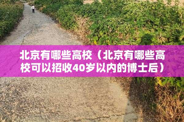 北京有哪些高校（北京有哪些高校可以招收40岁以内的博士后）