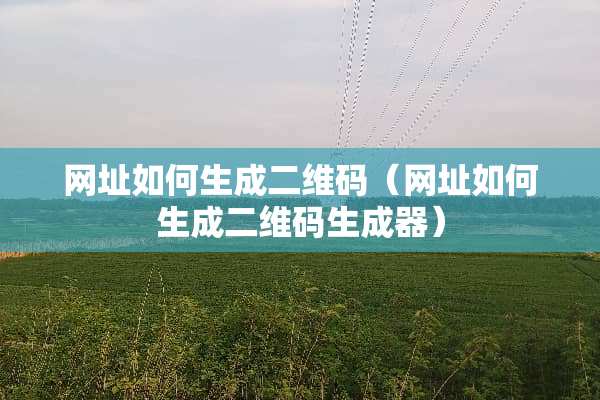 网址如何生成二维码（网址如何生成二维码生成器）