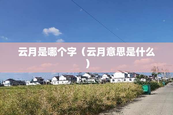 云月是哪个字（云月意思是什么）