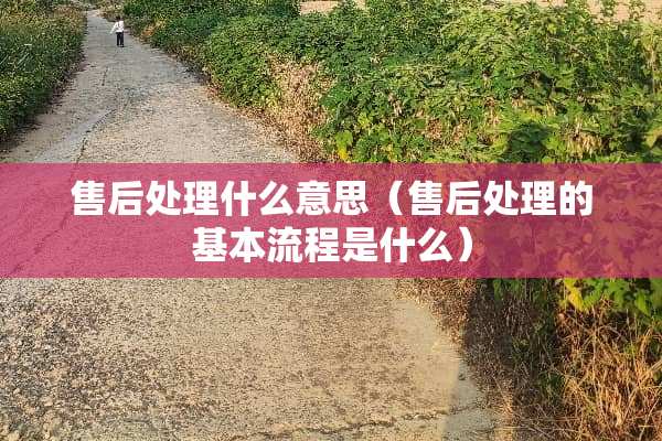 售后处理什么意思（售后处理的基本流程是什么）