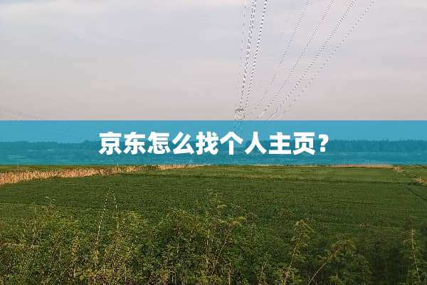 京东怎么找个人主页？