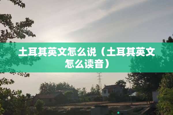 土耳其英文怎么说（土耳其英文怎么读音）
