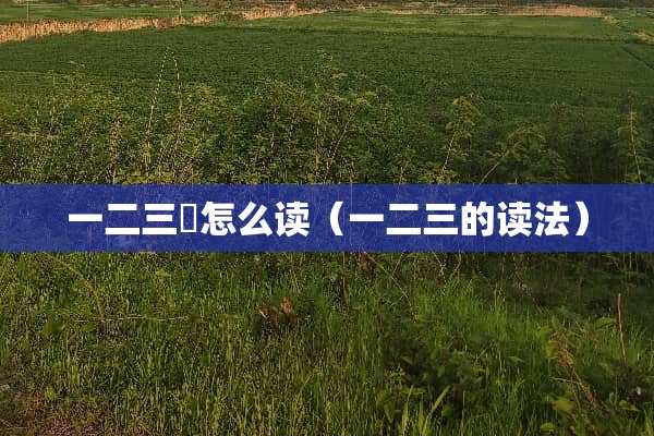 一二三亖怎么读（一二三的读法）