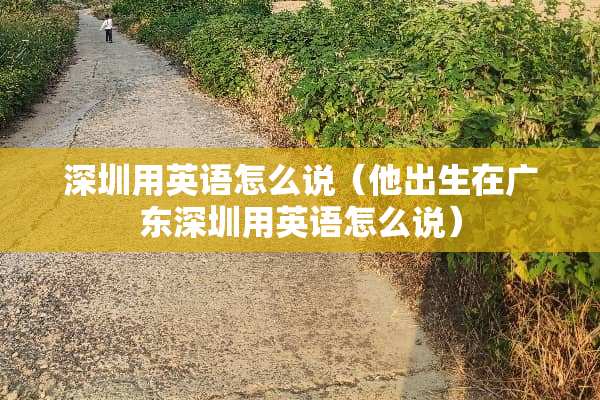 深圳用英语怎么说（他出生在广东深圳用英语怎么说）