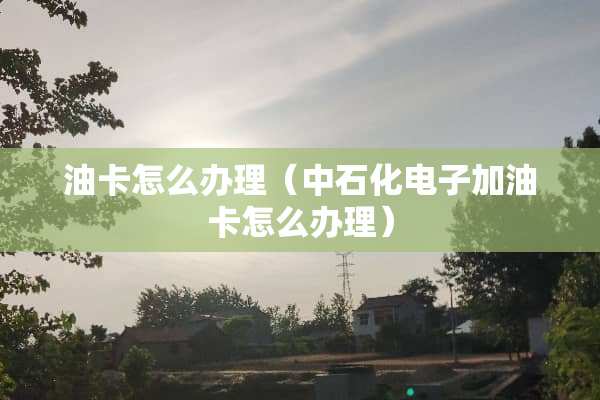 油卡怎么办理（中石化电子加油卡怎么办理）