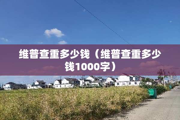 维普查重多少钱（维普查重多少钱1000字）