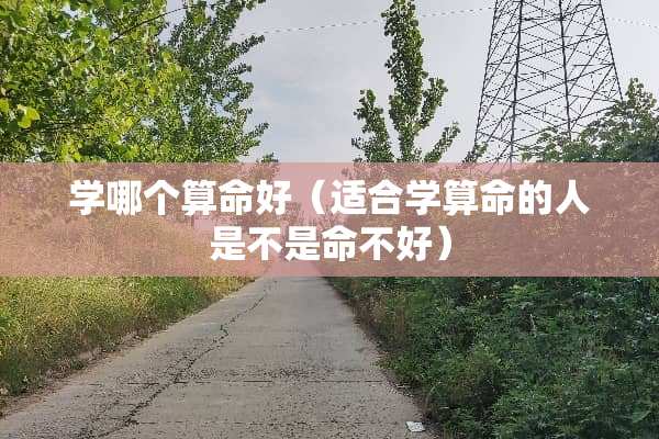 学哪个算命好（适合学算命的人是不是命不好）