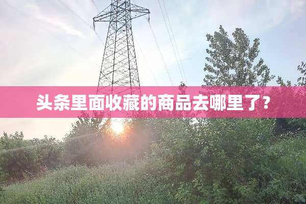 头条里面收藏的商品去哪里了？
