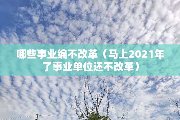哪些事业编不改革（马上2021年了事业单位还不改革）