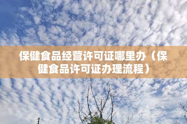 保健食品经营许可证哪里办（保健食品许可证办理流程）