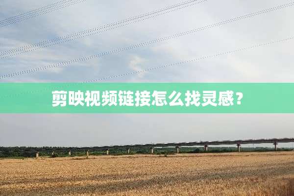 剪映视频链接怎么找灵感？