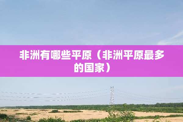 非洲有哪些平原（非洲平原最多的国家）