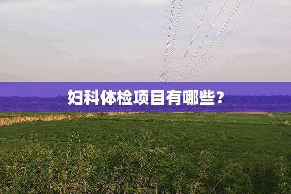 妇科体检项目有哪些？