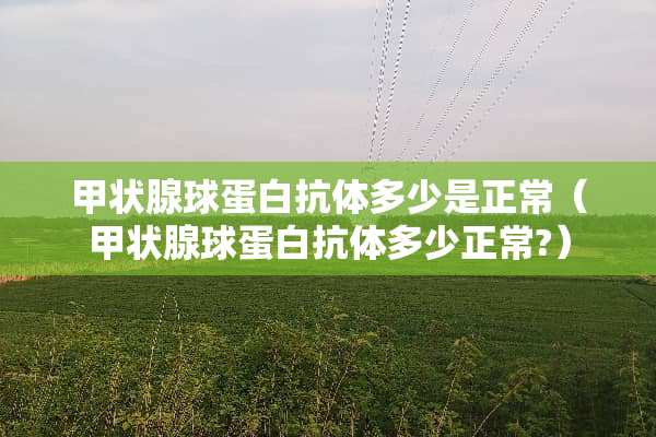 甲状腺球蛋白抗体多少是正常（甲状腺球蛋白抗体多少正常?）