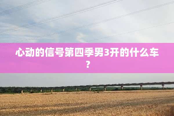 心动的信号第四季男3开的什么车？